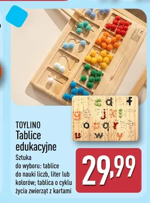 Tablica edukacyjna o cyklu życia zwierząt z kartami Toylino promocja w Aldi