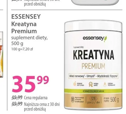 Suplement diety Essensey Kreatyna Premium promocja w Hebe
