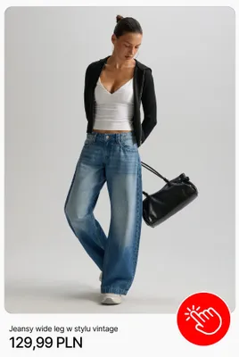 Jeansy wide leg w stylu vintage Cropp promocja w Cropp