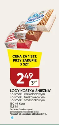Lody kostka Śnieżna o smaku czekoladowym promocja w Chata Polska