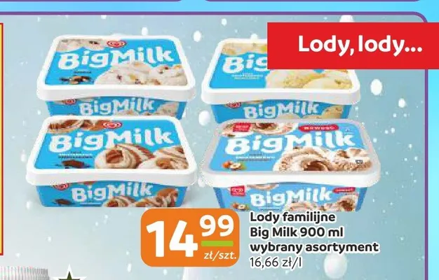 Lody familijne Big Milk Śmietankowe promocja w Społem Częstochowa