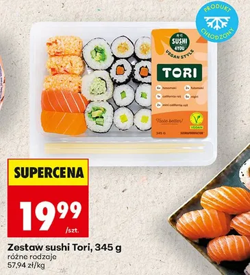 Zestaw sushi Tori różne rodzaje promocja w Biedronka