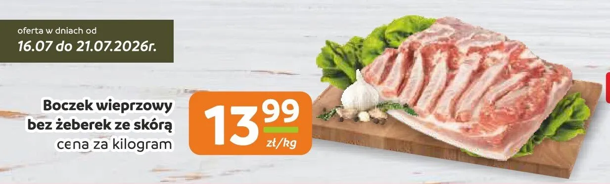 Boczek wieprzowy bez żeberek ze skórą promocja w Gama