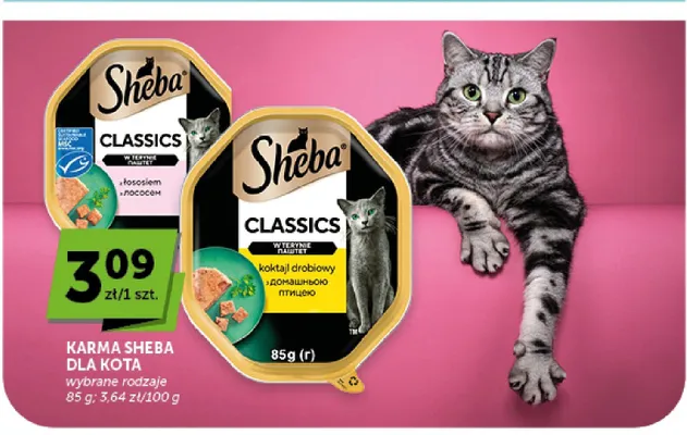 Karma dla kota Sheba Classics z łososiem promocja w Groszek