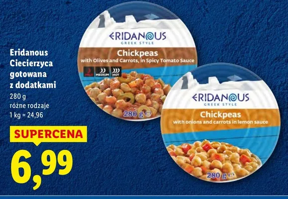 Ciecierzyca Eridanous gotowana z dodatkami różne rodzaje promocja w Lidl