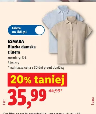 Bluzka damska z lnem ESMARA promocja w Lidl
