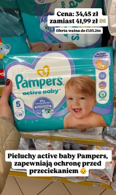 Pieluchy active baby rozmiar 5 11-16 kg promocja w Dino