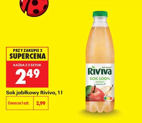Sok jabłkowy Riviva promocja w Biedronka