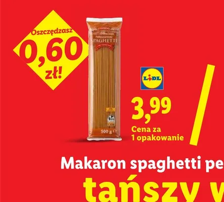 Makaron spaghetti pełnoziarnisty Combino promocja w Lidl