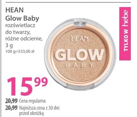 Rozświetlacz do twarzy HEAN Glow Baby rozświetlacz do twarzy różne odcienie promocja w Hebe