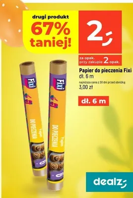 Papier do pieczenia dł. 6 m promocja w Dealz