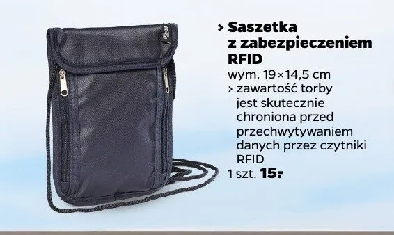 Saszetka z zabezpieczeniem RFID promocja w Netto