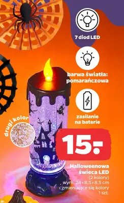 Halloweenowa świeca LED promocja w Netto