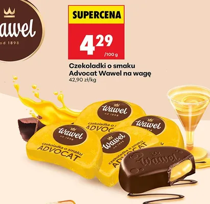 Czekoladki o smaku Advocat Wawel na wagę promocja w Biedronka