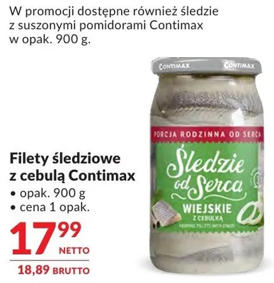Filety śledziowe z cebulą Contimax promocja w Makro