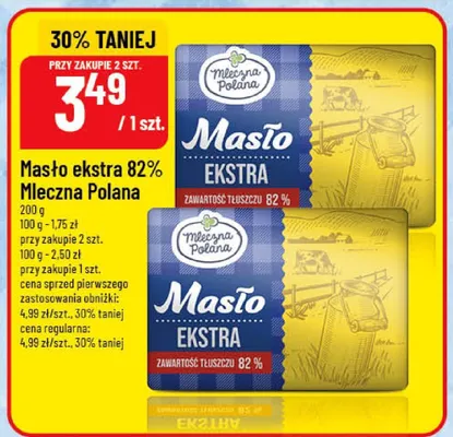 Masło ekstra 82% Mleczna Polana promocja w POLOmarket
