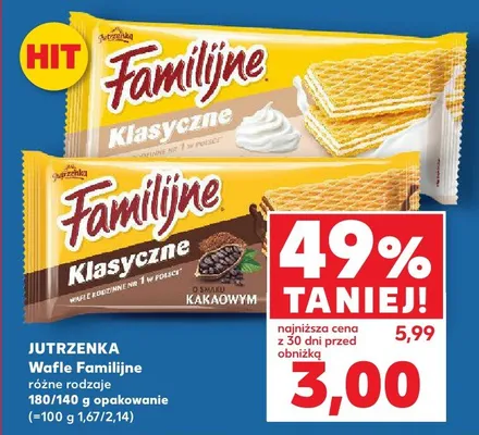 Wafle klasyczne różne rodzaje promocja w Kaufland