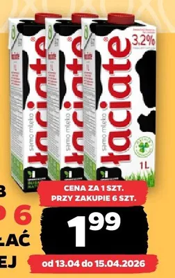 Mleko UHT 3,2% łaciate promocja w Netto