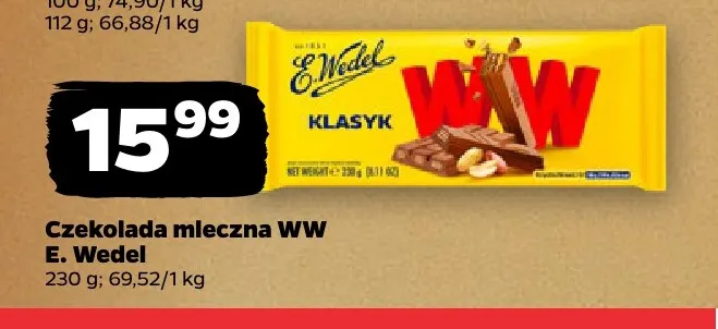 Czekolada mleczna WW promocja w Netto