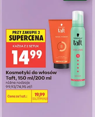Kosmetyki do włosów Taft promocja w Biedronka