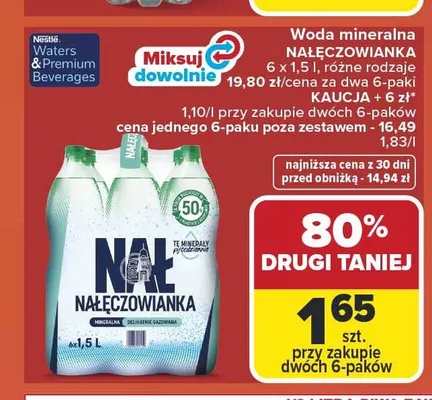 Woda mineralna Nałęczowianka 6-pak 1,5l promocja w Carrefour Market