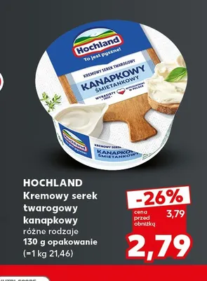 Kremowy serek twarogowy kanapkowy Hochland promocja w Kaufland