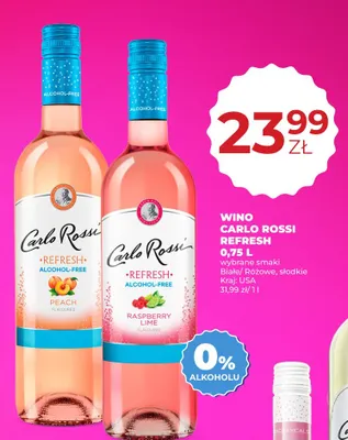 Wino bezalkoholowe Carlo Rossi Refresh Raspberry Lime promocja w Duży Ben