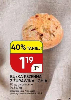 Bułka pszenna z żurawiną i chia promocja w Chata Polska