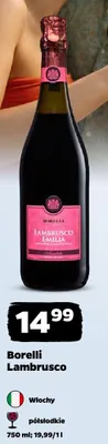 Wino Borelli Lambrusco półsłodkie Włochy promocja w Netto