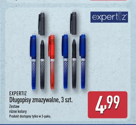 Długopisy zmazywalne Expertiz 3-pak promocja w Aldi