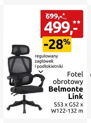Fotel obrotowy Belmonte Link promocja w Black Red White