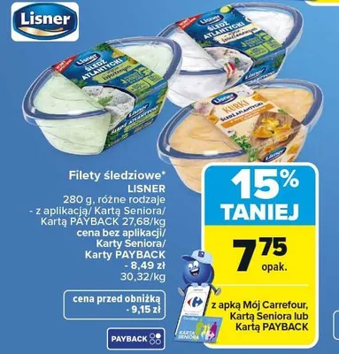 Filety śledziowe LISNER promocja w Carrefour