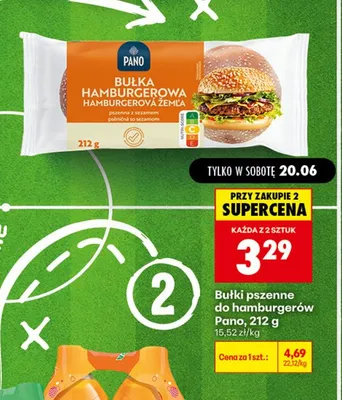 Bułki pszenne do hamburgerów Pano promocja w Biedronka