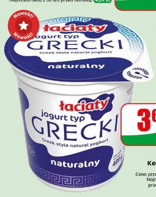 Jogurt typu greckiego naturalny Łaciaty promocja w Dino