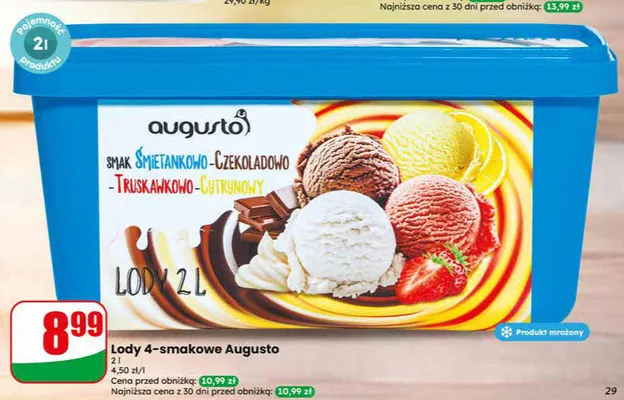 Lody 4-smakowe Augusto promocja w Dino