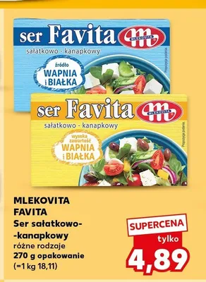 Ser sałatkowo-kanapkowy Favita Mlekovita 18% promocja w Kaufland
