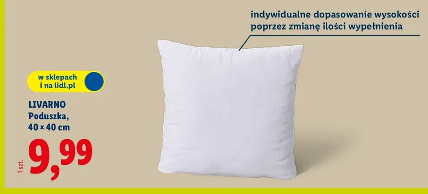 Poduszka 40×40 cm promocja w Lidl