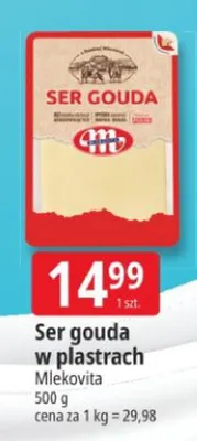 Ser gouda w plastrach Mlekovita promocja w Leclerc