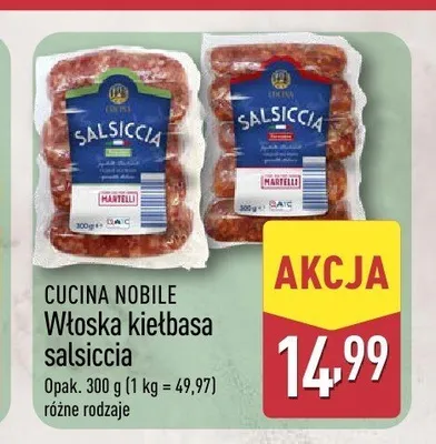 Kiełbasa salsiccia Cucina Nobile łagodna promocja w Aldi