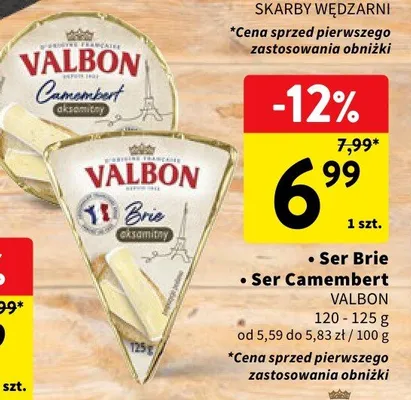 Ser Camembert Valbon aksamitny promocja w Intermarche