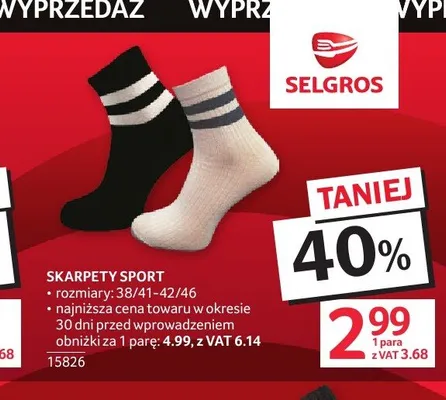 Skarpety Sport promocja w Selgros