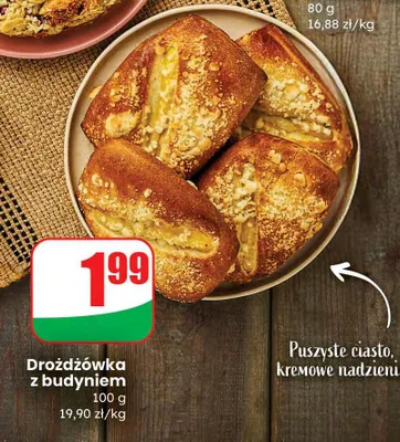 Drożdżówka z budyniem promocja w Dino
