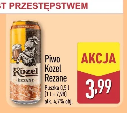 Piwo Kozel Rezane promocja w Aldi