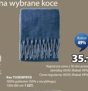 Koc TUSENFRYD 130x180cm promocja w Jysk