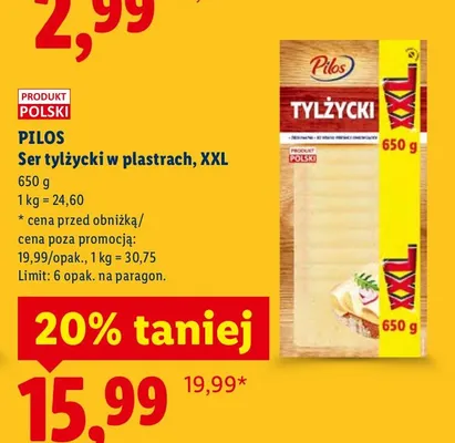 Ser tylżycki w plastrach XXL promocja w Lidl