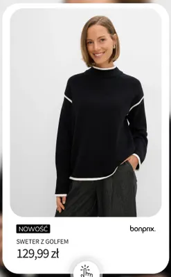 Sweter z golfem Bonprix promocja w bonprix