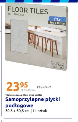 Samoprzylepne płytki podłogowe 30,5x30,5 cm promocja w Action