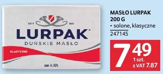 Masło lurpak 200 g promocja w Selgros