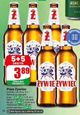 Piwo Żywiec butelka zwrotna promocja w Dino