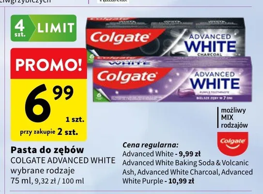 Pasta do zębów Colgate Advanced White promocja w Intermarche